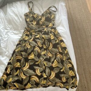 Linen blend banana palm coordinating set